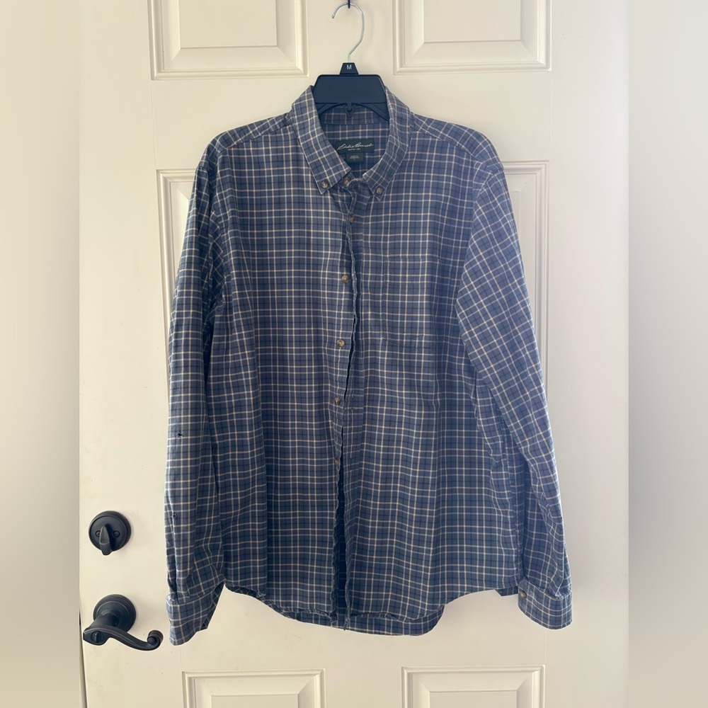 Eddie Bauer plaid button down shirt
